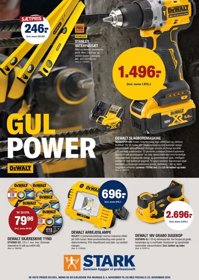 Tilbud fra Byggemarkeder | Gul power - Dewalt hos Stark | 13.11.2024 - 27.11.2024