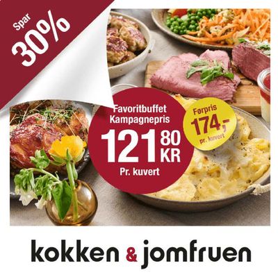 Tilbud fra Restauranter i København | Spar 30% hos Kokken & Jomfruen | 12.1.2024 - 31.5.2024
