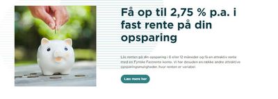 Tilbud fra Banker i Odense | Få op til 2,75 % hos Fynske Bank | 30.1.2024 - 29.2.2024