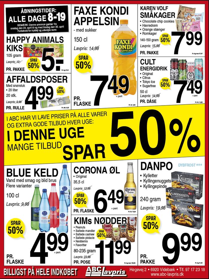 ABC Lavpris katalog i Brædstrup | ABC Lavpris. Tilbudsavis Spar 50% ! | 24.4.2024 - 8.5.2024