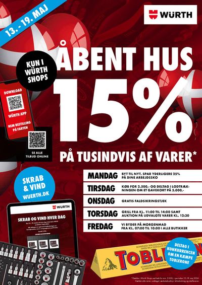 Tilbud fra Byggemarkeder i Odense | Spar 15% ! hos Würth | 15.5.2024 - 19.5.2024