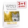 3 + 1 gratis! 4 x 1 kg Wolf of Wilderness tørfoder på tilbud til 178,9 kr. hos Zooplus DK