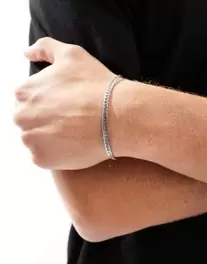 Lost Souls - Armbånd i 4 mm's sildebenskæde i rustfrit stål på tilbud til 109 kr. hos Asos