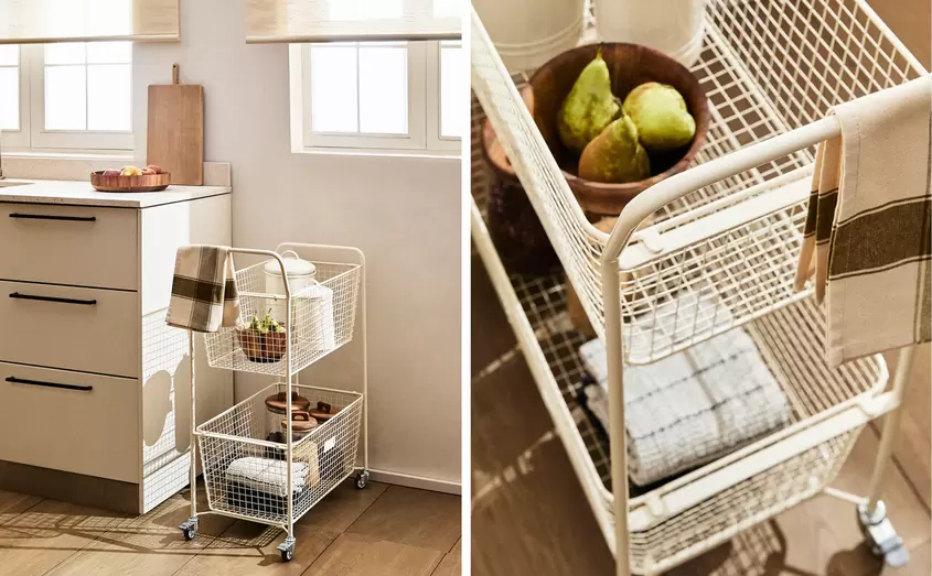 LAKERET METALTROLLEY PÅ HJUL på tilbud til 599 kr. hos Zara Home