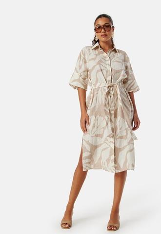Palm Print Linen Shirt Dress på tilbud til 1709 kr. hos Bubbleroom