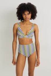 Bikini bottoms - high waist - LYCRA® XTRA LIFE™ - striped på tilbud til 9,99 kr. hos C&A