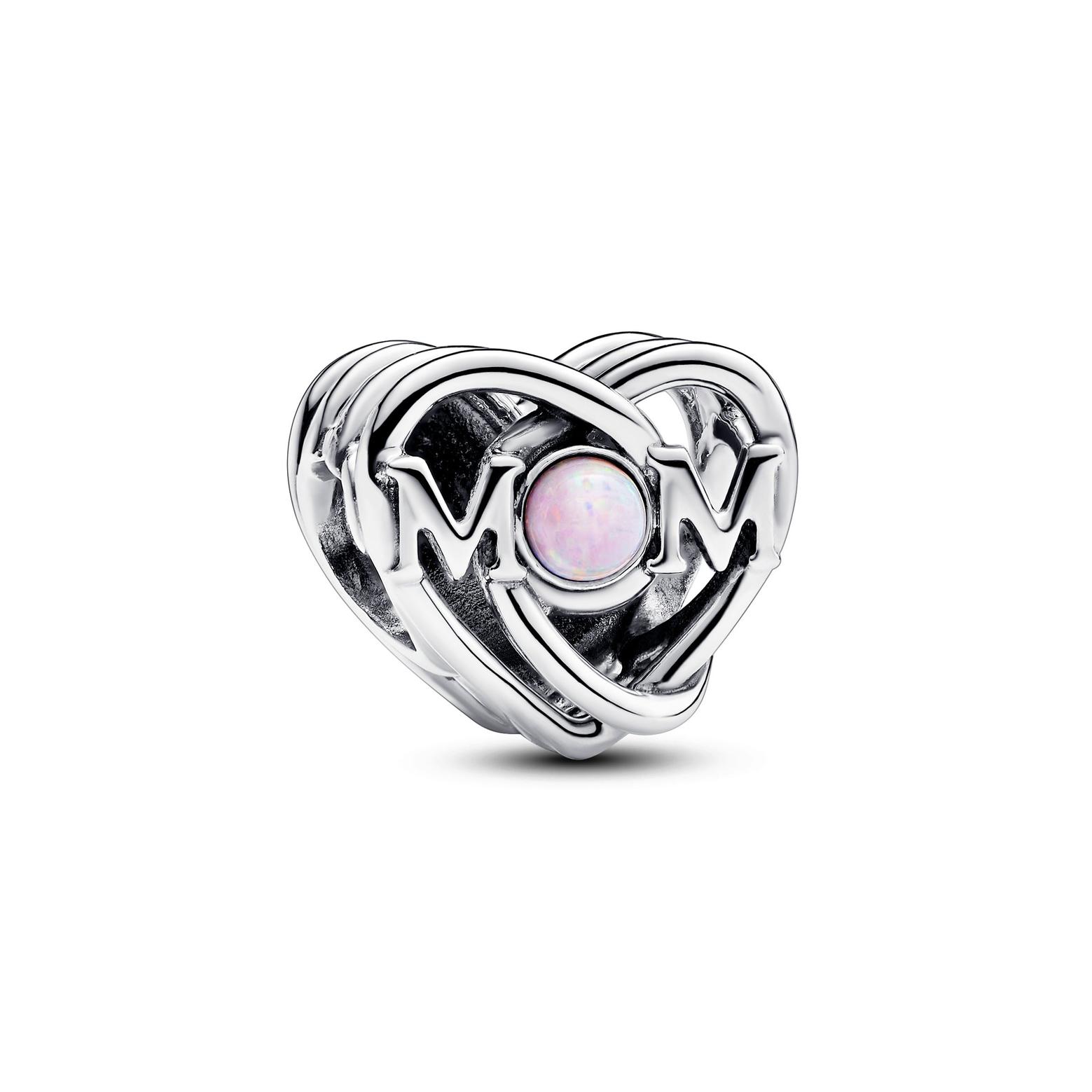 Pandora - Mum & Heart charm - Sølv på tilbud til 399 kr. hos Vibholm Guld & Sølv