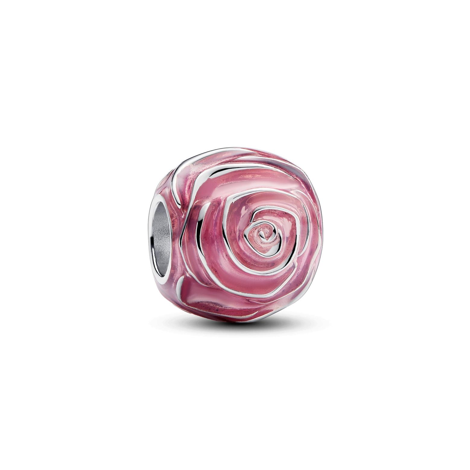 Pandora - Pink Rose in Bloom charm - Sølv på tilbud til 399 kr. hos Vibholm Guld & Sølv