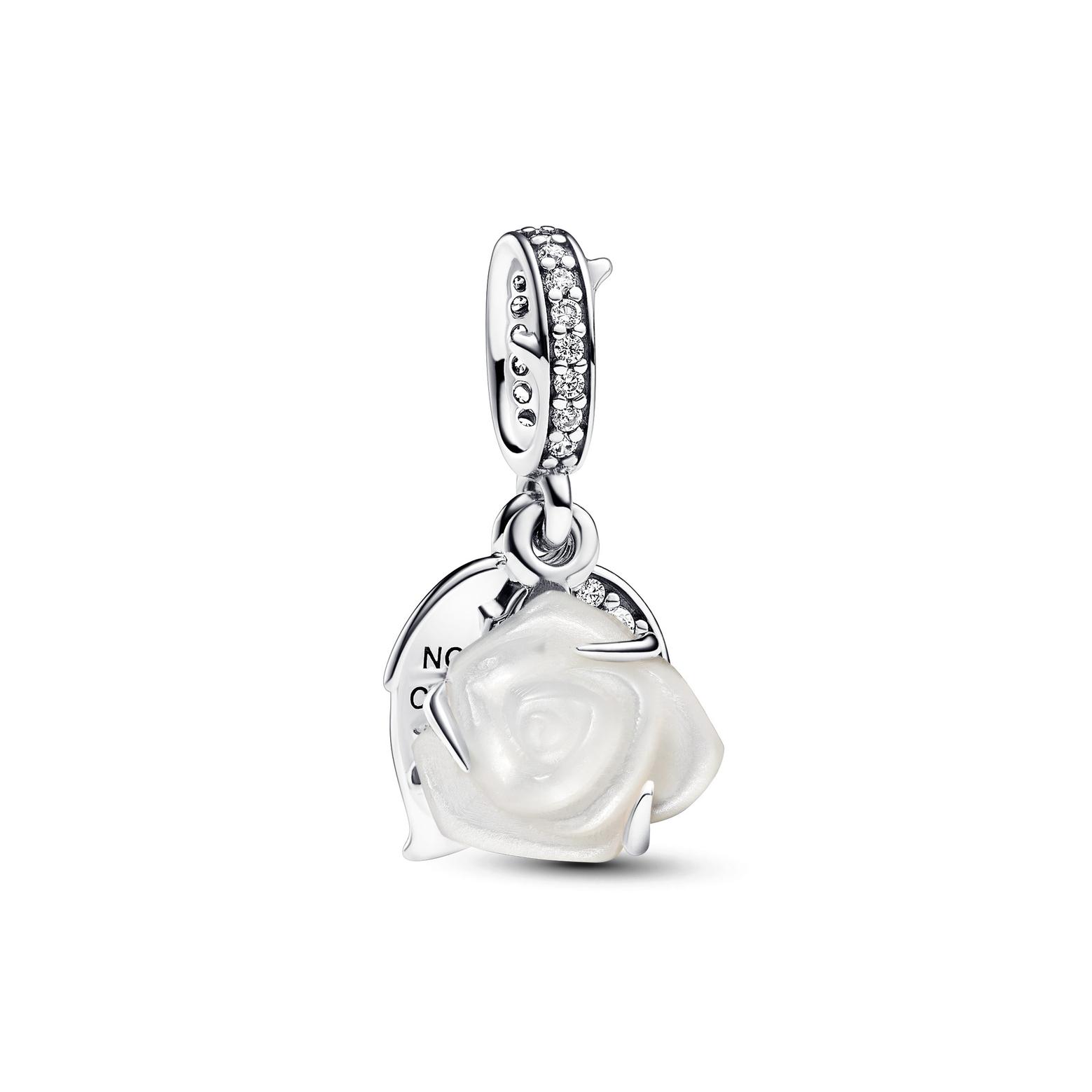 Pandora - White Rose in Bloom charm - Sølv på tilbud til 499 kr. hos Vibholm Guld & Sølv