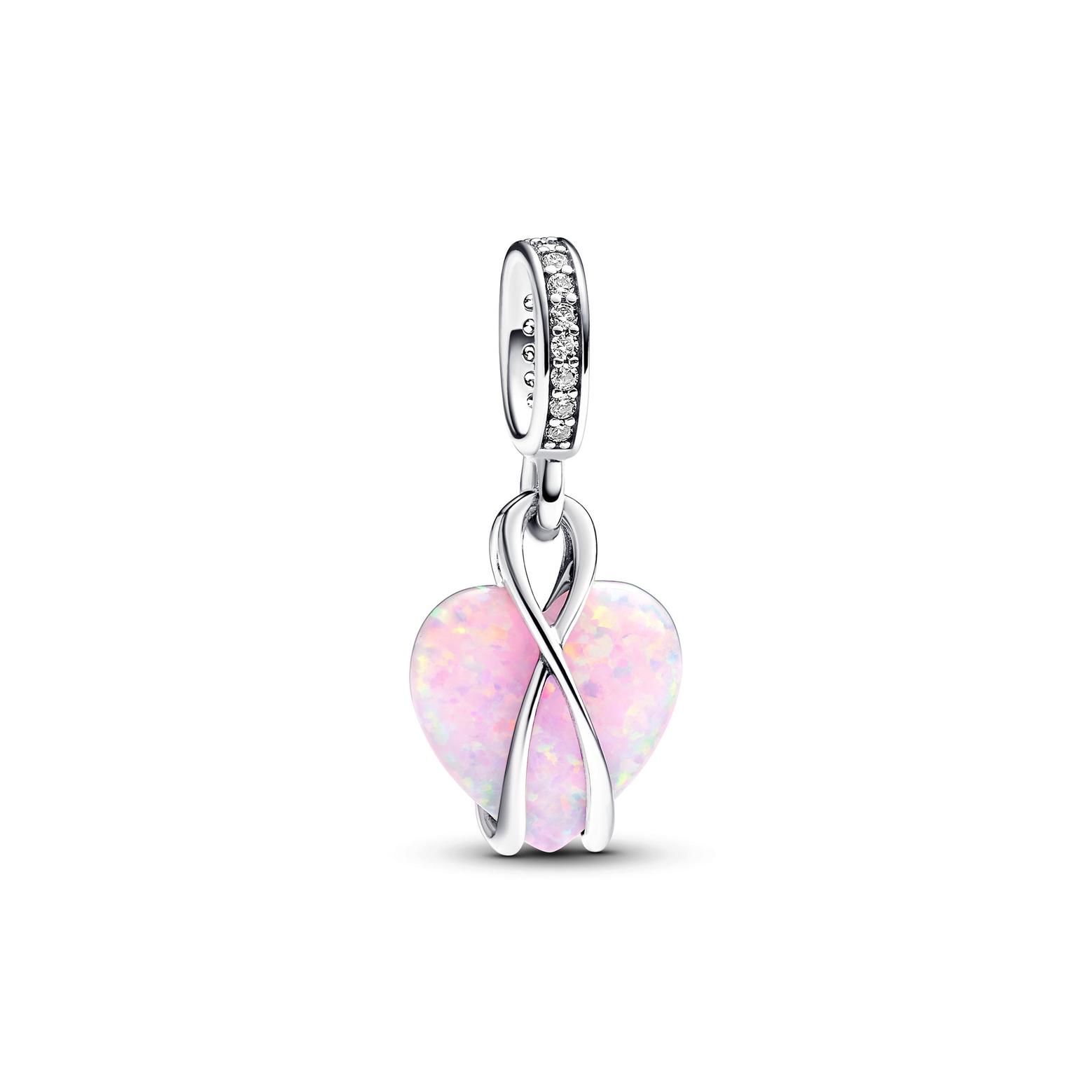 Pandora - Mum Opalescent Heart charm - Sølv på tilbud til 399 kr. hos Vibholm Guld & Sølv