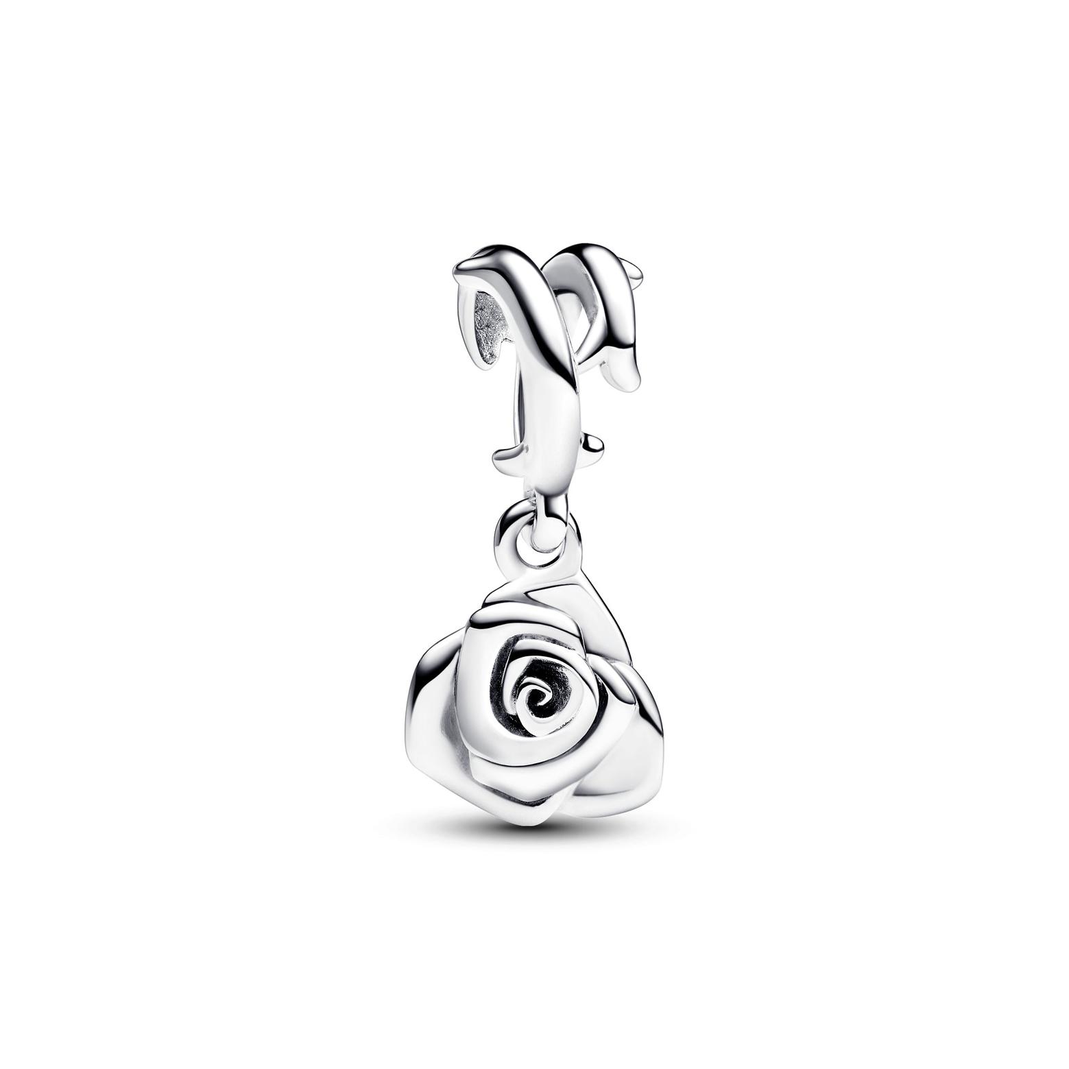 Pandora - Dangle Rose in Bloom charm - Sølv på tilbud til 229 kr. hos Vibholm Guld & Sølv