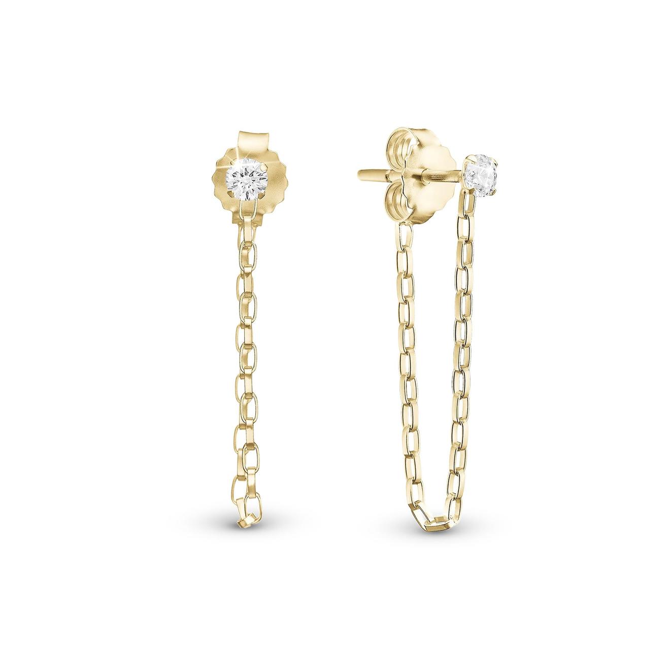 Christina Jewelry & Watches - White CZ chain ørestikker - Forgyldt sølv på tilbud til 149,5 kr. hos Vibholm Guld & Sølv