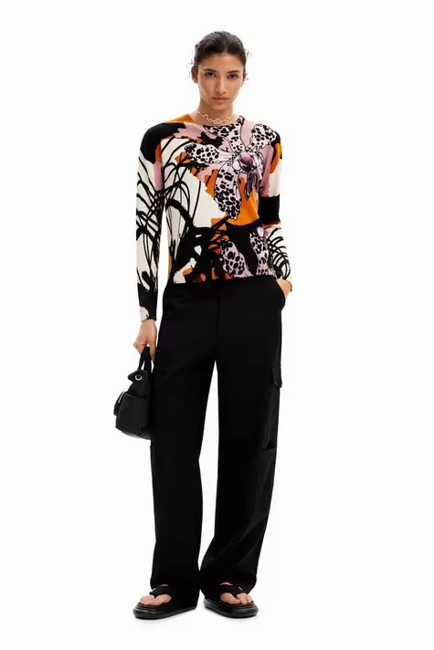 New collection M. Christian Lacroix orchid pullover på tilbud til 849 kr. hos Desigual