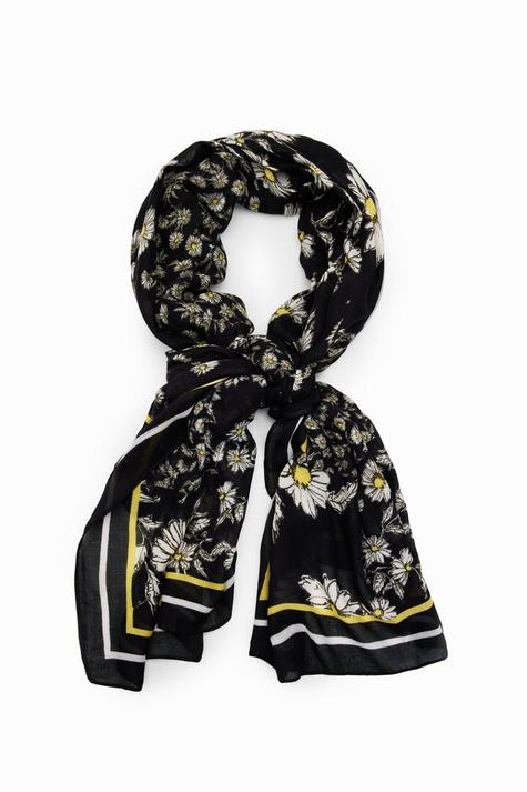 New collection Rectangular patchwork daisy foulard på tilbud til 299 kr. hos Desigual