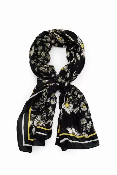 New collection Rectangular patchwork daisy foulard på tilbud til 299 kr. hos Desigual