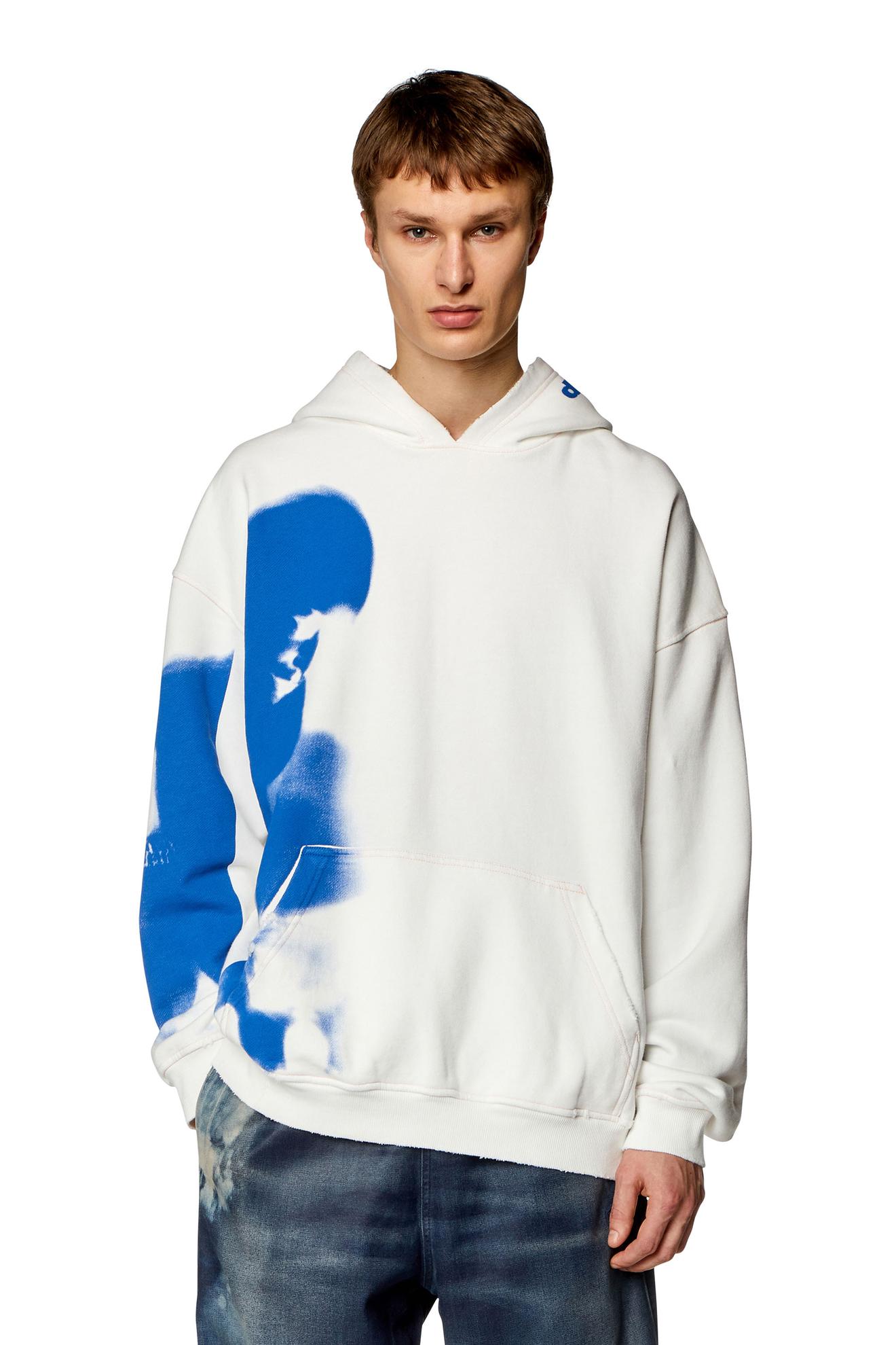 Distressed hoodie with smudgy print på tilbud til 1600 kr. hos Diesel