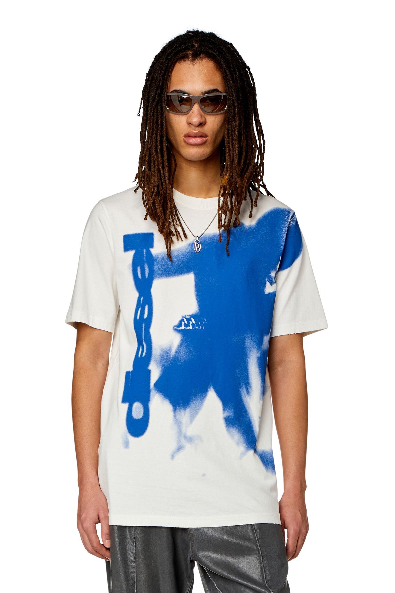 T-shirt with smudged print på tilbud til 800 kr. hos Diesel