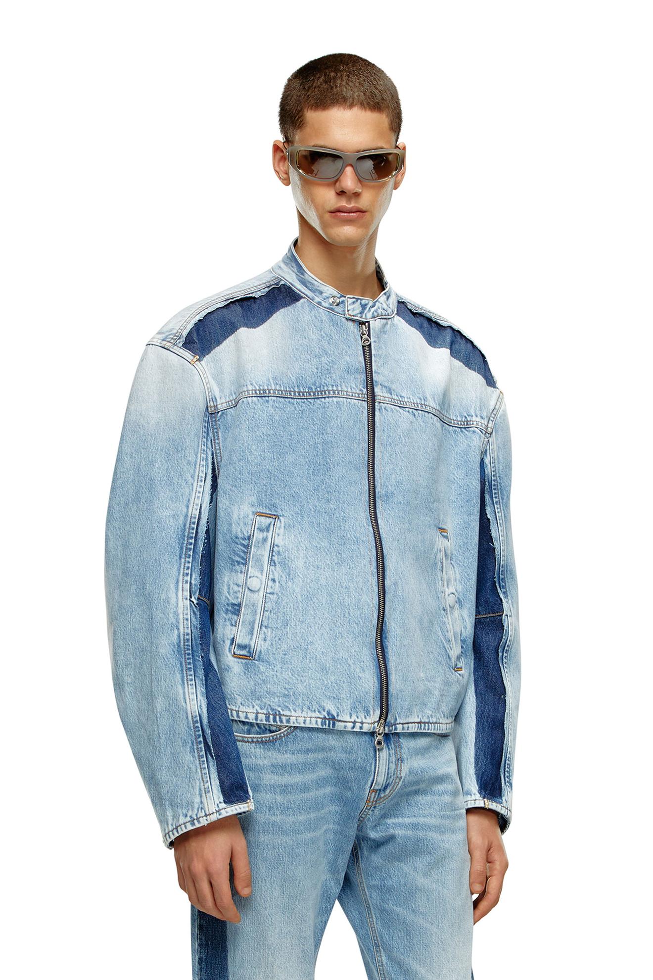 Zipped jacket in two-tone denim på tilbud til 4500 kr. hos Diesel