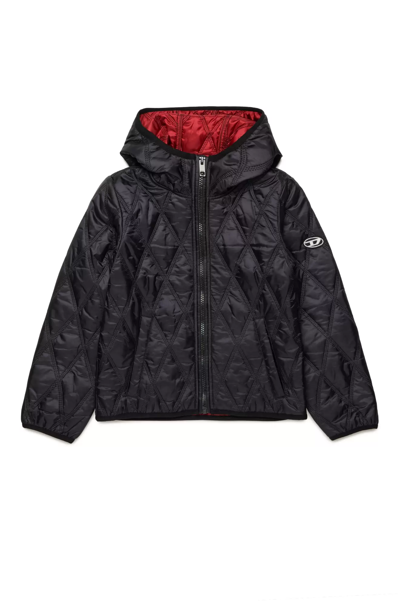 Hooded quilted nylon jacket på tilbud til 1121 kr. hos Diesel