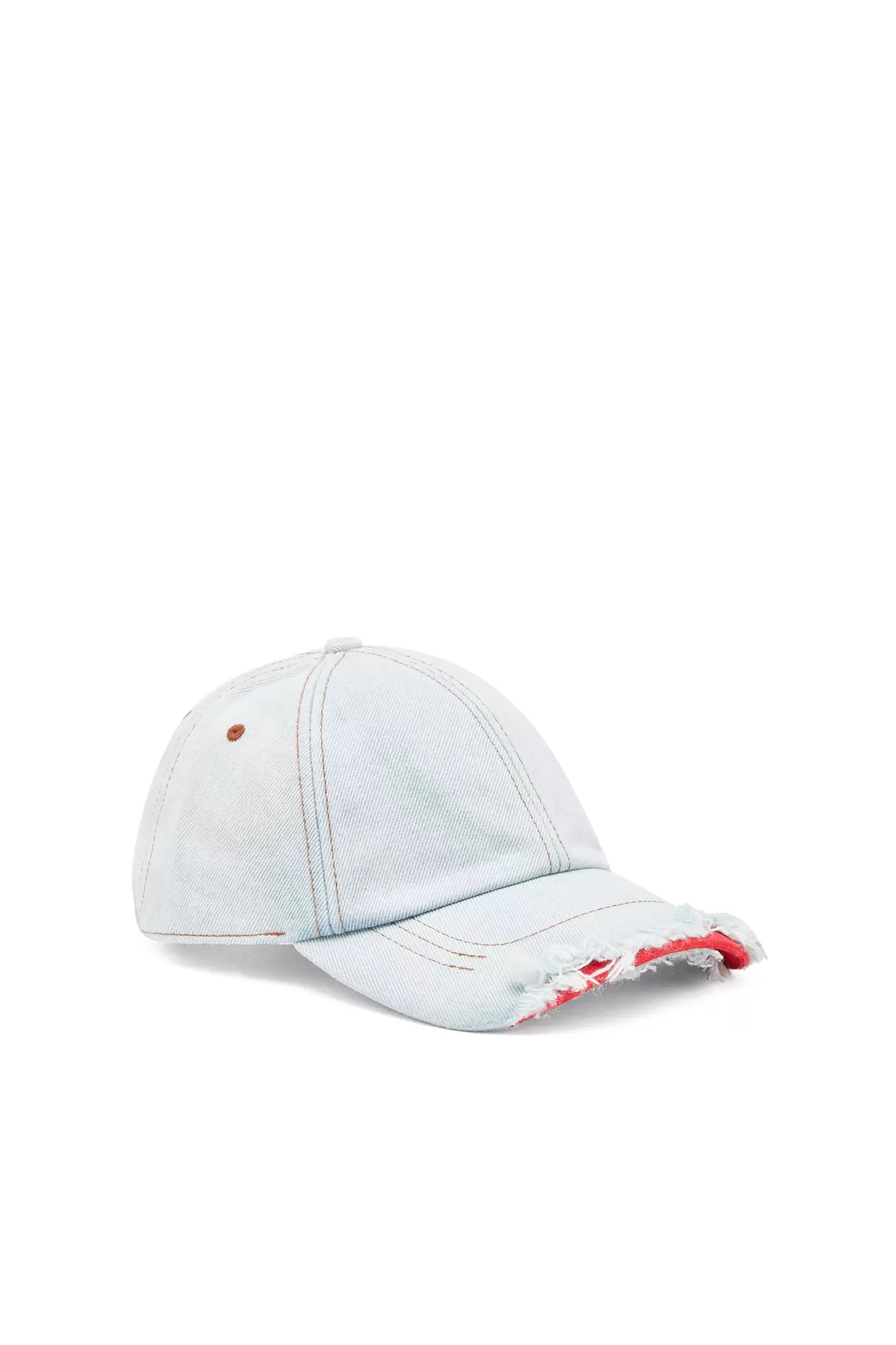 Denim baseball cap with frayed peak på tilbud til 450 kr. hos Diesel