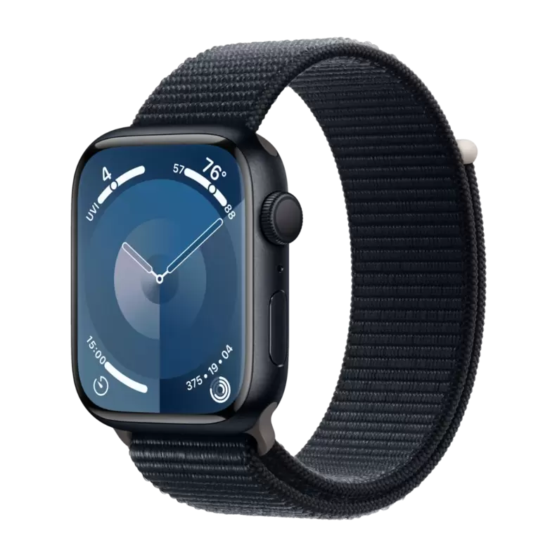 Apple Watch Series 9 GPS 45 mm, Midnat aluminium urkasse med, Midnat Sport loop på tilbud til 3783 kr. hos Expert