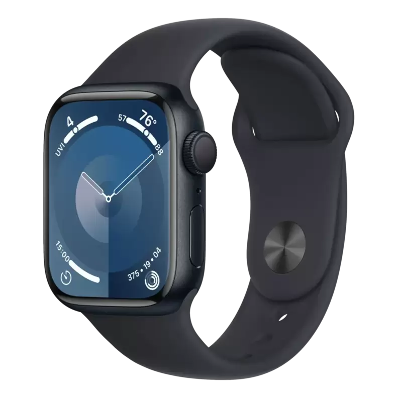 Apple Watch Series 9 GPS 41 mm, Midnat aluminium urkasse med, Midnat sportsrem - S/M på tilbud til 3599 kr. hos Expert