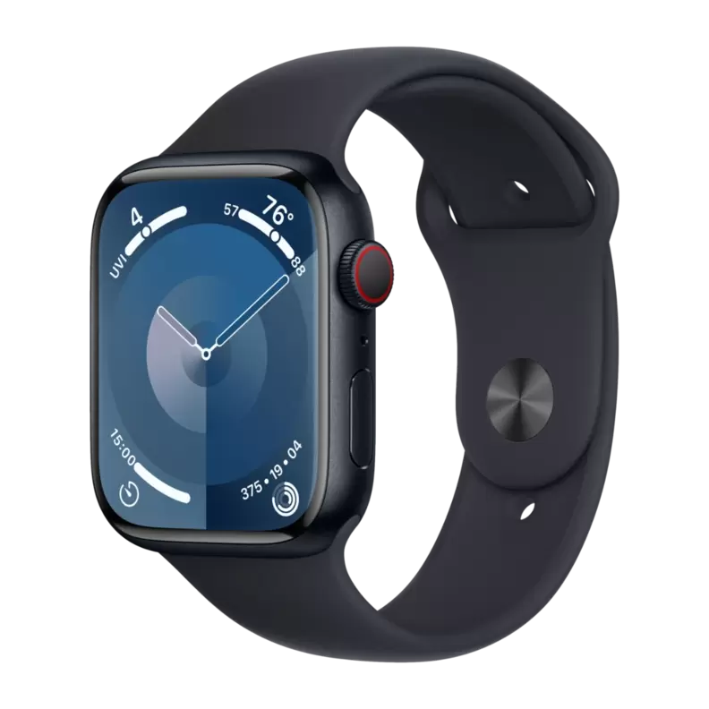 Apple Watch Series 9 GPS + Cellular 45 mm, Midnat aluminium urkasse med, Midnat sportsrem - M/L på tilbud til 4799 kr. hos Expert