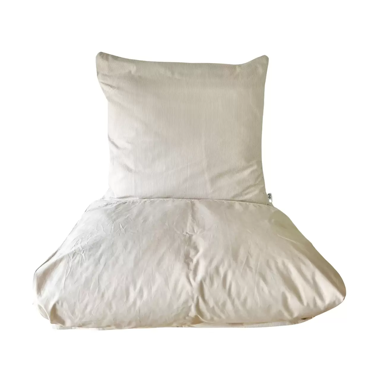 OMHU Mini strib patchwork sengetøj 140x200 cm sand på tilbud til 349,95 kr. hos Sinnerup