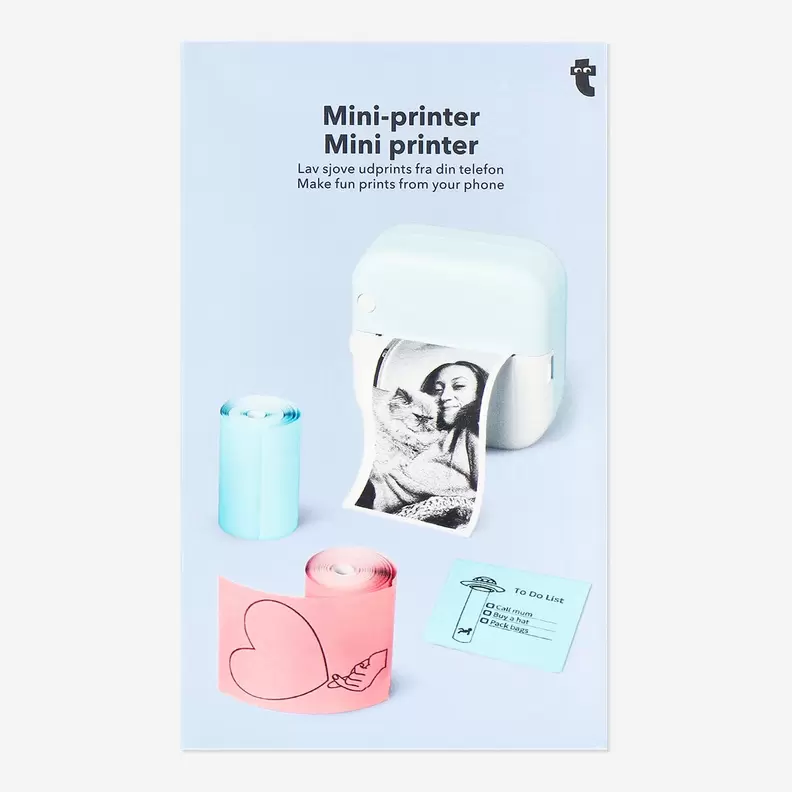 Miniprinter til telefon på tilbud til 300 kr. hos Flying Tiger