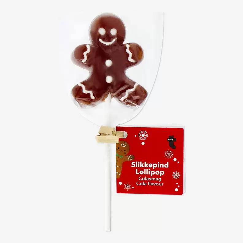 Gingerbread person-formet Slikkepind med cola-smag på tilbud til 10 kr. hos Flying Tiger