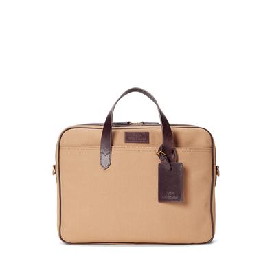 Leather-Trim Canvas Briefcase på tilbud til 2399 kr. hos Ralph Lauren 