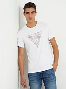 Triangle logo stretch t-shirt på tilbud til 175 kr. hos Guess