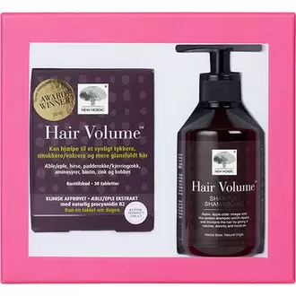 Hair Volume Gaveæske Værdi kr. 396,- Hair Volume 30 tab + Shampoo 250 ml på tilbud til 199 kr. hos Helsam