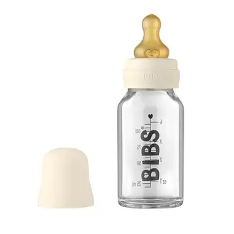 BIBS Baby Glass Bottle Complete Set Latex 110ml Ivory på tilbud til 90,95 kr. hos Helsam