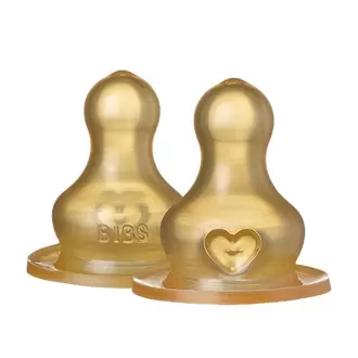 BIBS Bottle Nipple Latex Medium Flow 2 PACK på tilbud til 34,95 kr. hos Helsam