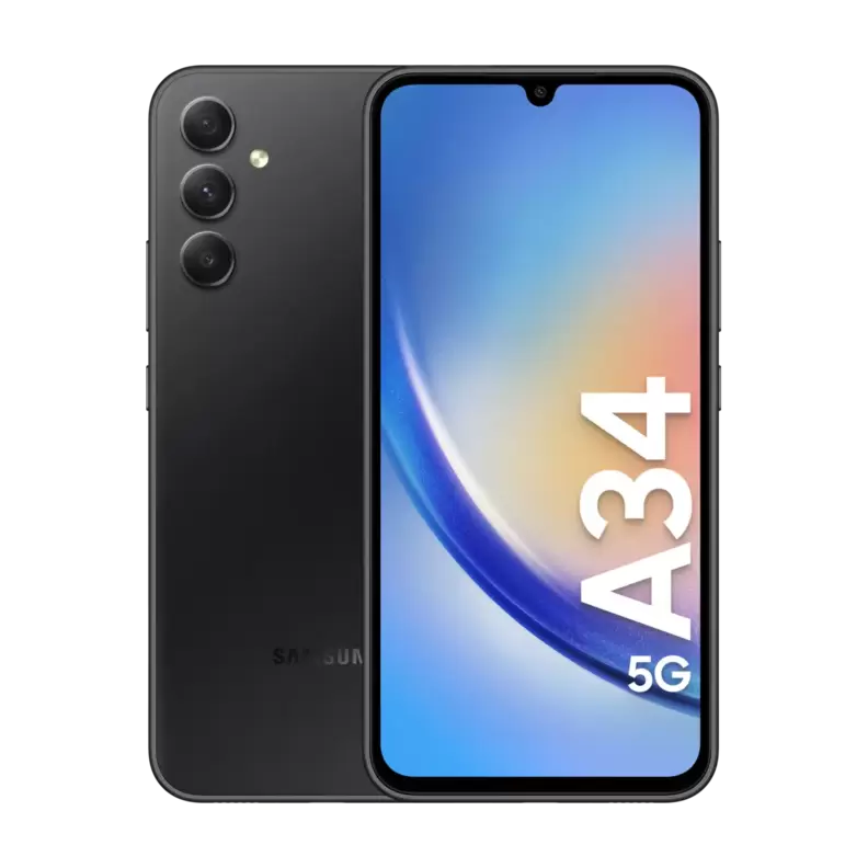 Galaxy A34 5G 128 GB, sort på tilbud til 2999 kr. hos Power
