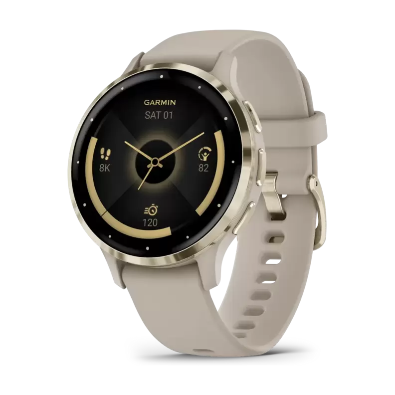 Venu 3S smartwatch French Gray/soft gold på tilbud til 3419 kr. hos Power