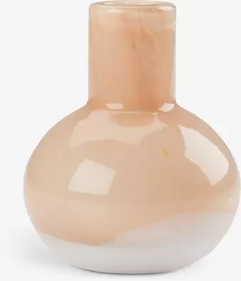 Vase ASLE Ø9xH11cm orange/hvid på tilbud til 20 kr. hos JYSK