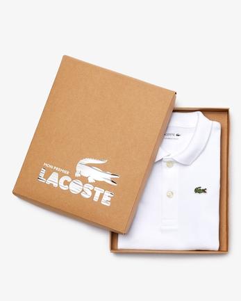 Baby Organic Cotton Piqué Bodysuit In Recycled Cardboard Box Set på tilbud til 400 kr. hos Lacoste