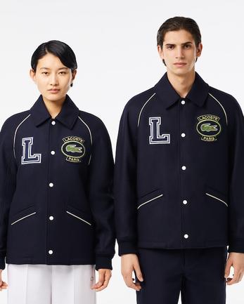 Premium Wool Varsity Badge Jacket på tilbud til 4200 kr. hos Lacoste