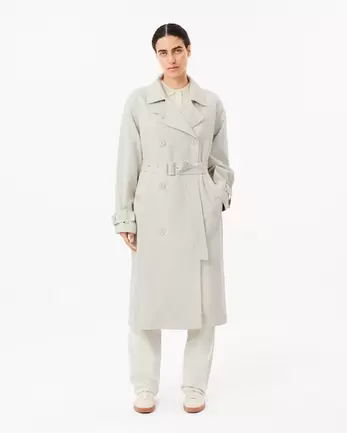 Oversized Denim Trench Coat på tilbud til 2400 kr. hos Lacoste