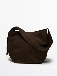 Split suede leather handbag på tilbud til 3299 kr. hos Massimo Dutti