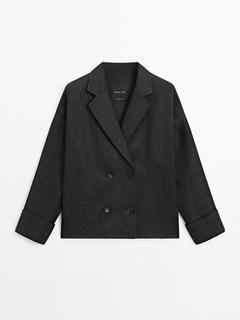 100% linen double-breasted jacket på tilbud til 949 kr. hos Massimo Dutti