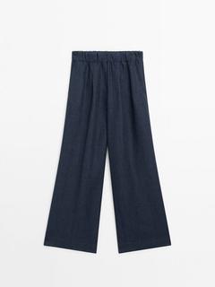 Wide-leg trousers with elasticated waistband på tilbud til 849 kr. hos Massimo Dutti