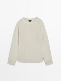 100% cotton crew neck sweater på tilbud til 499 kr. hos Massimo Dutti