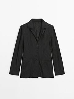Creased-effect buttoned suit blazer - Limited Edition på tilbud til 2199 kr. hos Massimo Dutti