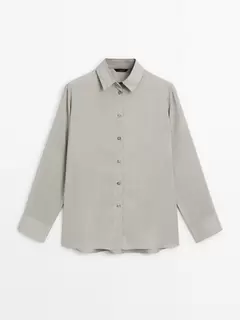 100% silk striped shirt på tilbud til 949 kr. hos Massimo Dutti