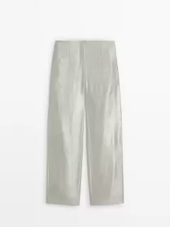 Flowing wide-leg satin trousers på tilbud til 849 kr. hos Massimo Dutti