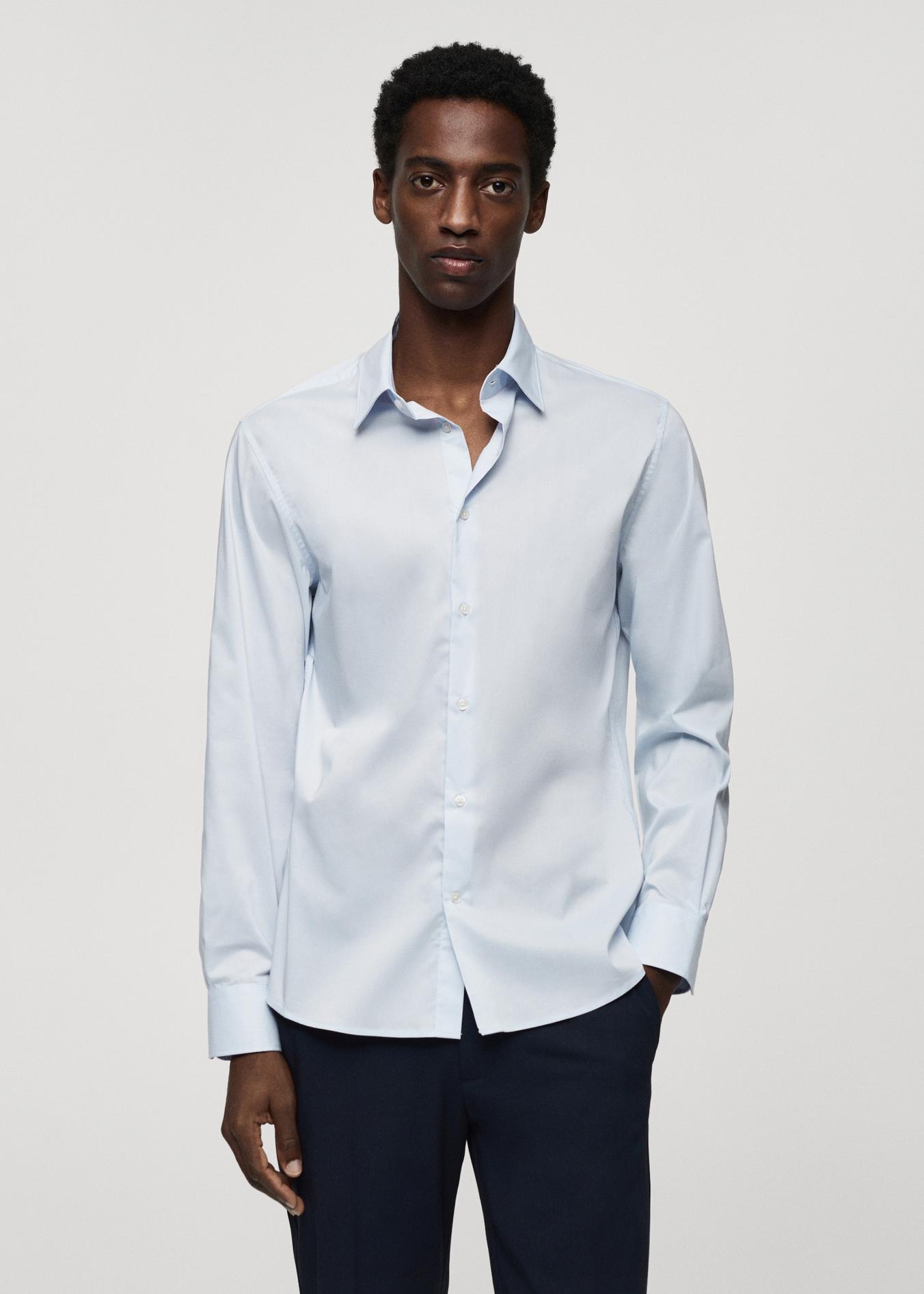 Slim fit stretch cotton shirt på tilbud til 159 kr. hos Mango