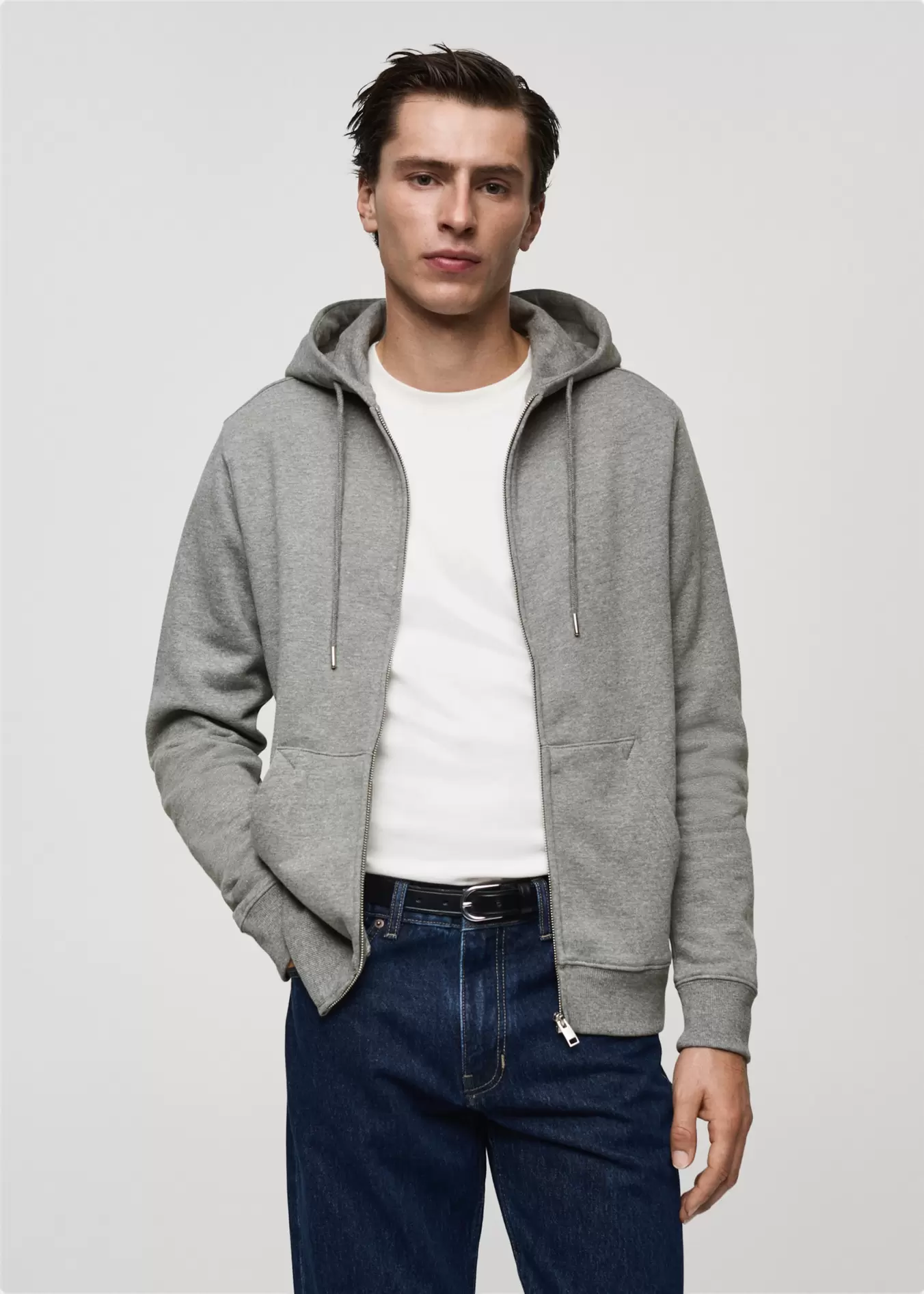 Cotton zip-up hoodie på tilbud til 309 kr. hos Mango